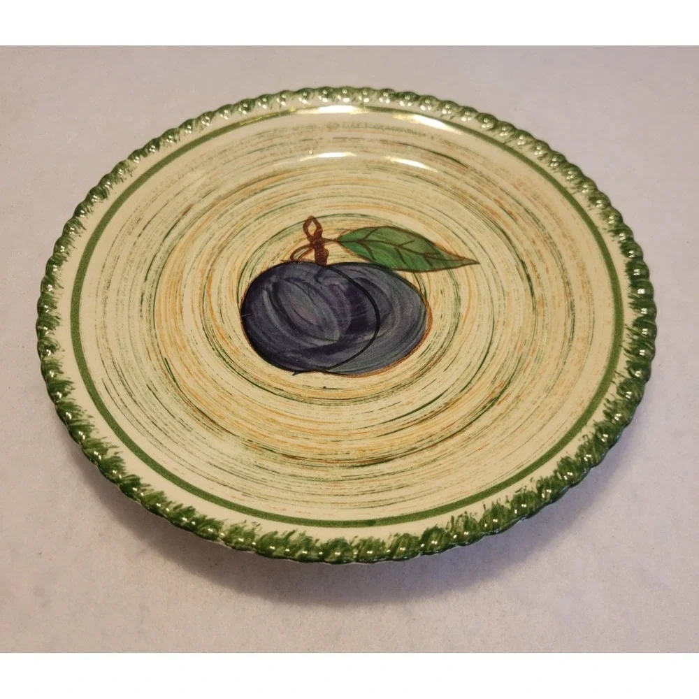 Vintage Blue Ridge Plum Fruit‎ Salad Plate Southern Potteries Hand Painted 9